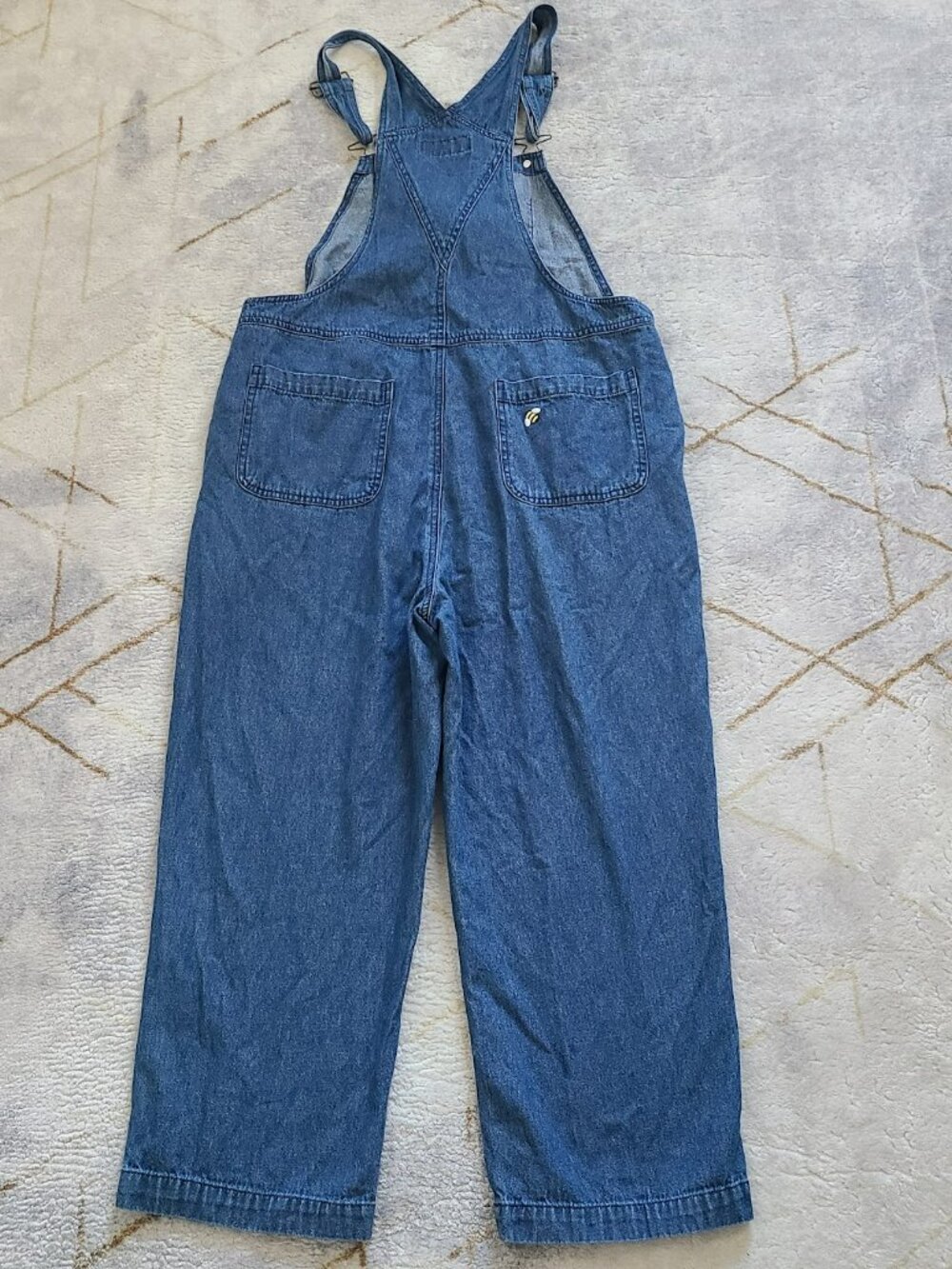 SOLD VTG Overalls Women's L BBQ Picnic Grilling Summer Vibes Bibs Cotton 22" - Picture 6 of 11